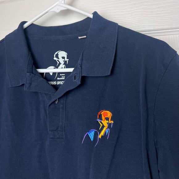 Cycling Shirt Produs Oficial Navy Blue Organic Cotton Short Sleeve Polo Size M - Picture 2 of 7